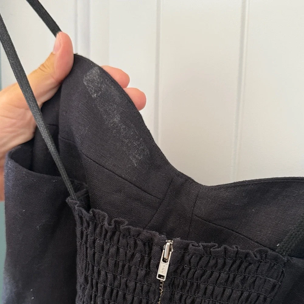 Reformation Black Linen Midi Dress - Picture 9 of 10